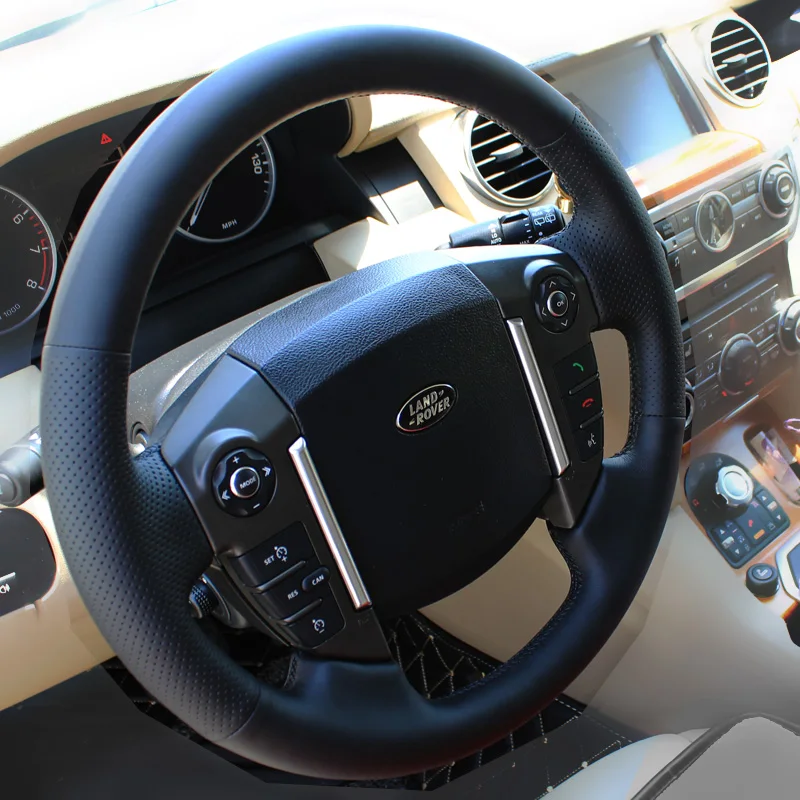 

For Land Rover discovery 4/5/ range rover Freelander 2 /Freelander DIY leather steering wheel cover car interior accessories