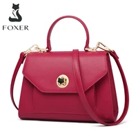 foxer lady fall winter bag split leather fashion commute shoulder totes for women casual dating girls crossbody handle bag