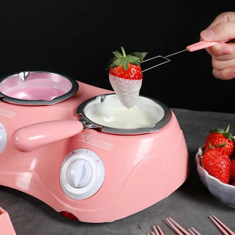 

Chocolate Candy Melting Pot Electric Chocolate Fountain Fondue Chocolate Melt Double Pot Melter Machine Diy Kitchen Tool Gift Ha