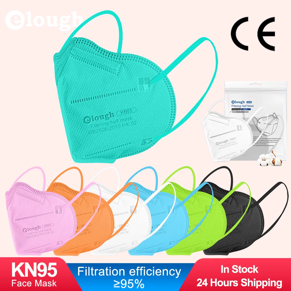 Elough цветные kn95 маски ffp2 mascarillas fpp2 neгра для взрослых одобренная маска ffp2mask черная