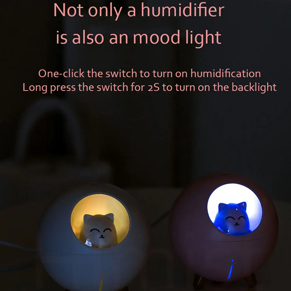 

Air Humidifier Mist Mini Humidifier USB Air Diffuser Moisturizing Spray Humidify Cup with Humidification Aromatherap LED Light