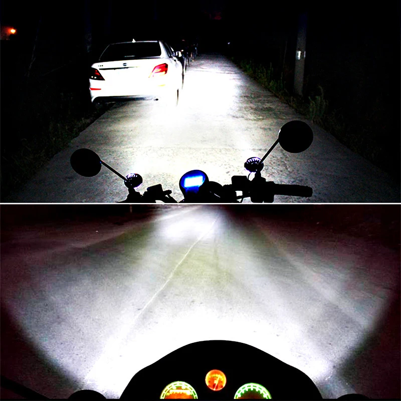 

2pcs Set Motorcycle Headlight Fog Driving Lights Front Head Lamp 6 LED 12V-85V