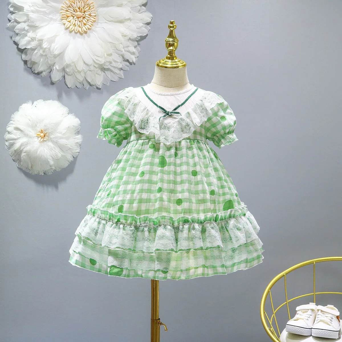 Baby Girls Clothes Kids Dress Lolita Costume Ruffles Maid Cosplay Summer 2-9 Years Party Dresses For Girl Children's Clothing