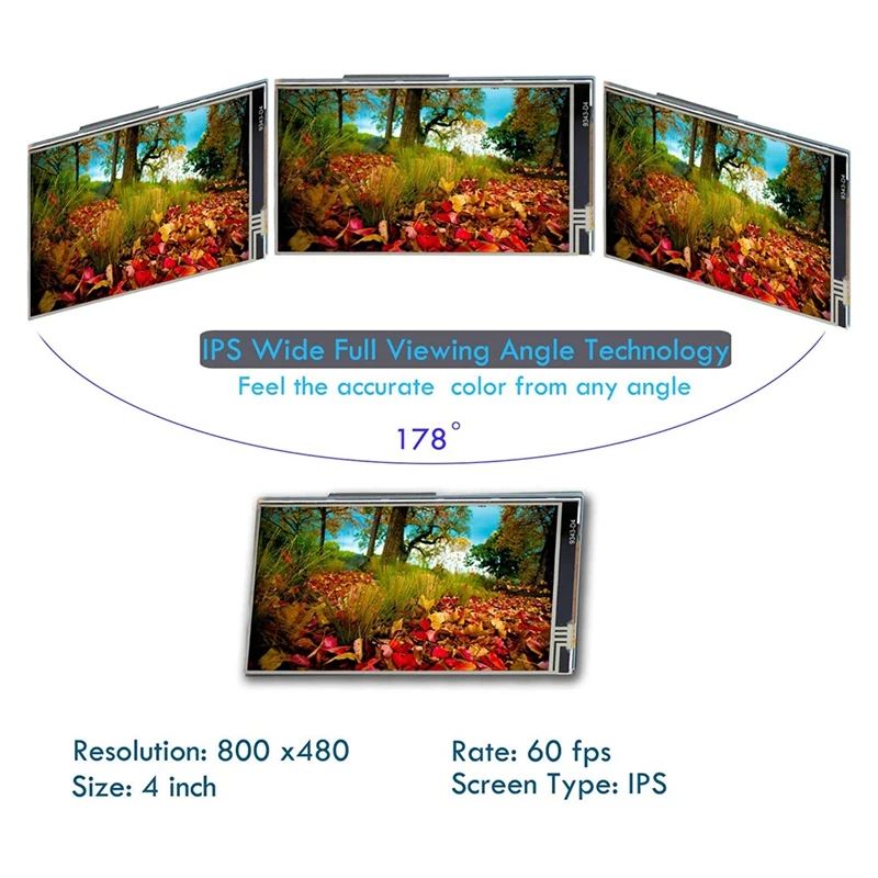 

for Raspberry Pi 4 Touchscreen, 4 Inch Fps Touchscreen with Cooling Fan and Case for Raspberry 4/3B (Screen with Case)