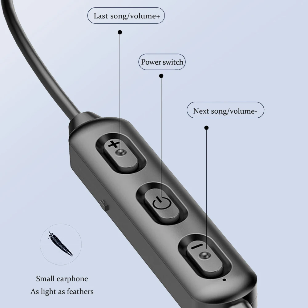 

Hanging Neck Headphones In-Ear Stereo Bluetooth Earphone With HD Mic Wireless Sport Headset Earbuds For Android IOS