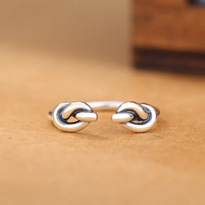 Женское и мужское серебряное кольцо с двойным узлом|Кольца| |