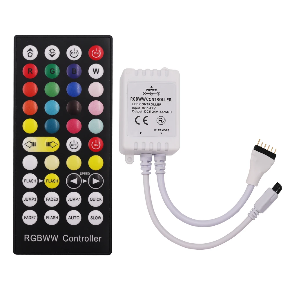15A светодиодный контроллер RGBWW RGBCCT комплект DC5 24V 40Key ИК пульт дистанционного