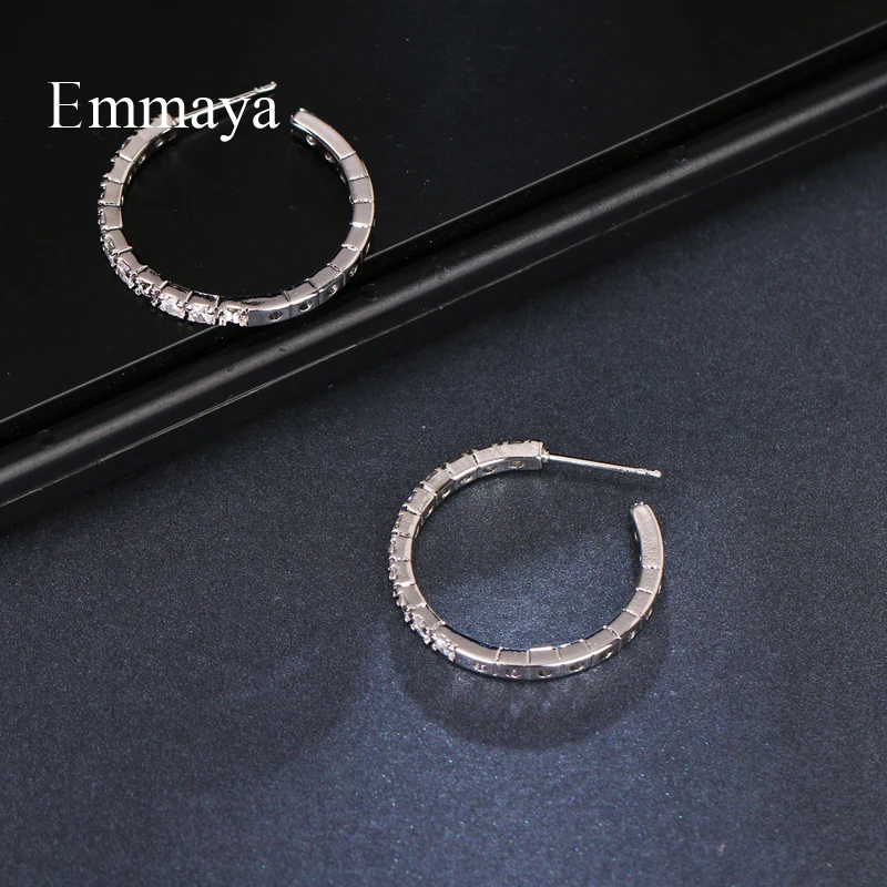 Emmaya New Popular Classical Design Circular Shape AAA CZ Earring For Women And Ladies Delicate Ornament Banquet | Украшения и