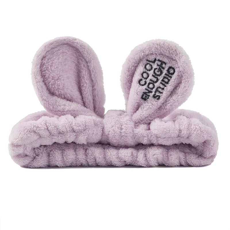 Симпатичная плюшевая повязка для волос с кроличьими ушками мытья лица Женская на