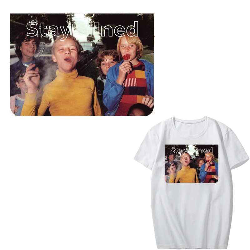 

Iron on Transfer Smoking Boy Patches for Clothing DIY T-shirt Applique Heat Transfer Letter Stickers on Clothes Thermal Press