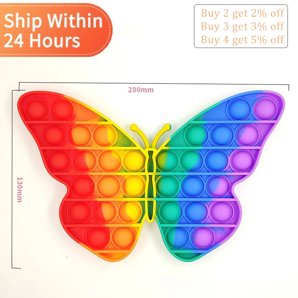 

Bright Butterfly Pop Fidget Toys Reliver Stress Figet Toys Push Bubble Antistress Autism Game Sensory Toys for Adults Children