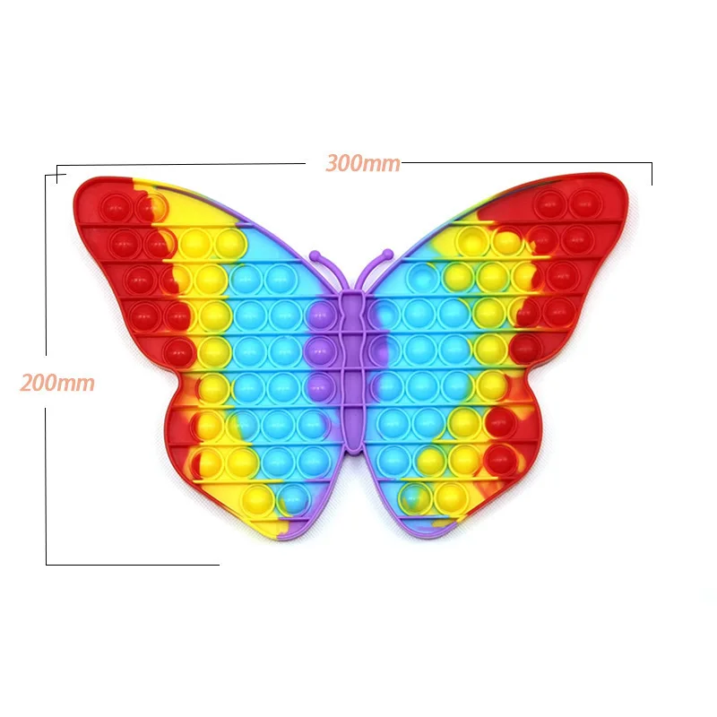 

30CM Rainbow Butterfly Pop xxl Fidget Toys Push Bubble Antistress Game large Figet Toys for Adults Children Simple Dimple Toy