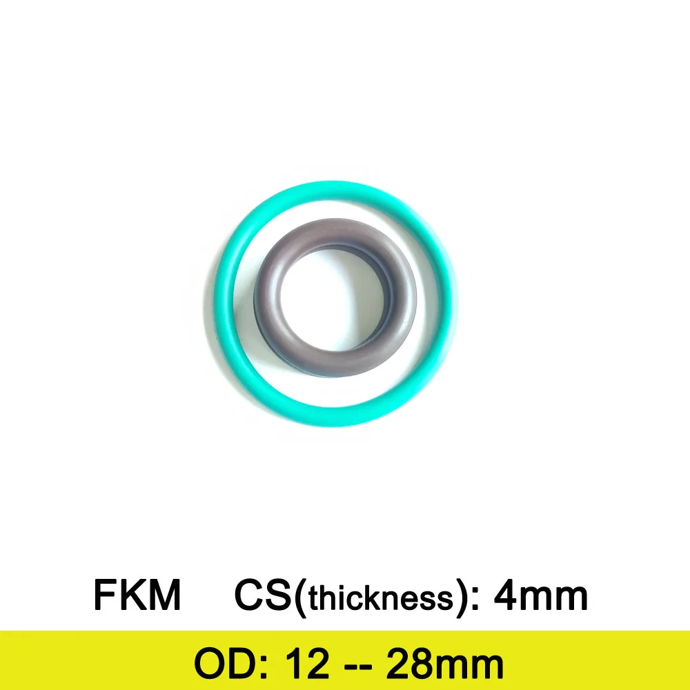 

FKM Rubber O Ring Gasket C/S 4mm Thickness OD 12/13/14/15/16/17/18/19/20/21/22/23/24/25/26/27/28mm Fluolrine Seal Rings Washer