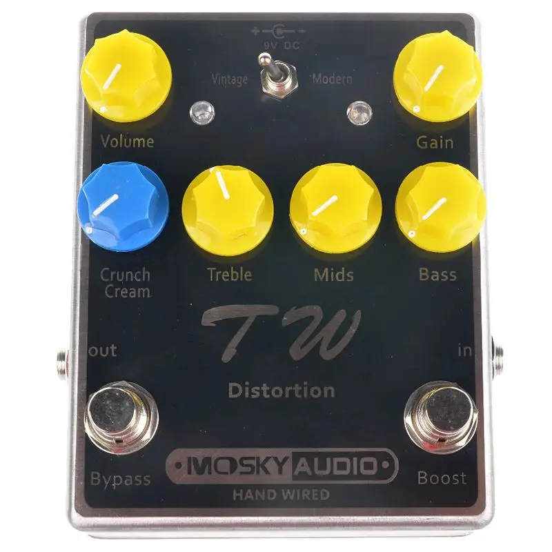 

Mosky TW Distortion Guitar Effect Pedal High-quality with Capacitors/Resistors/IC Three Band EQ Effects