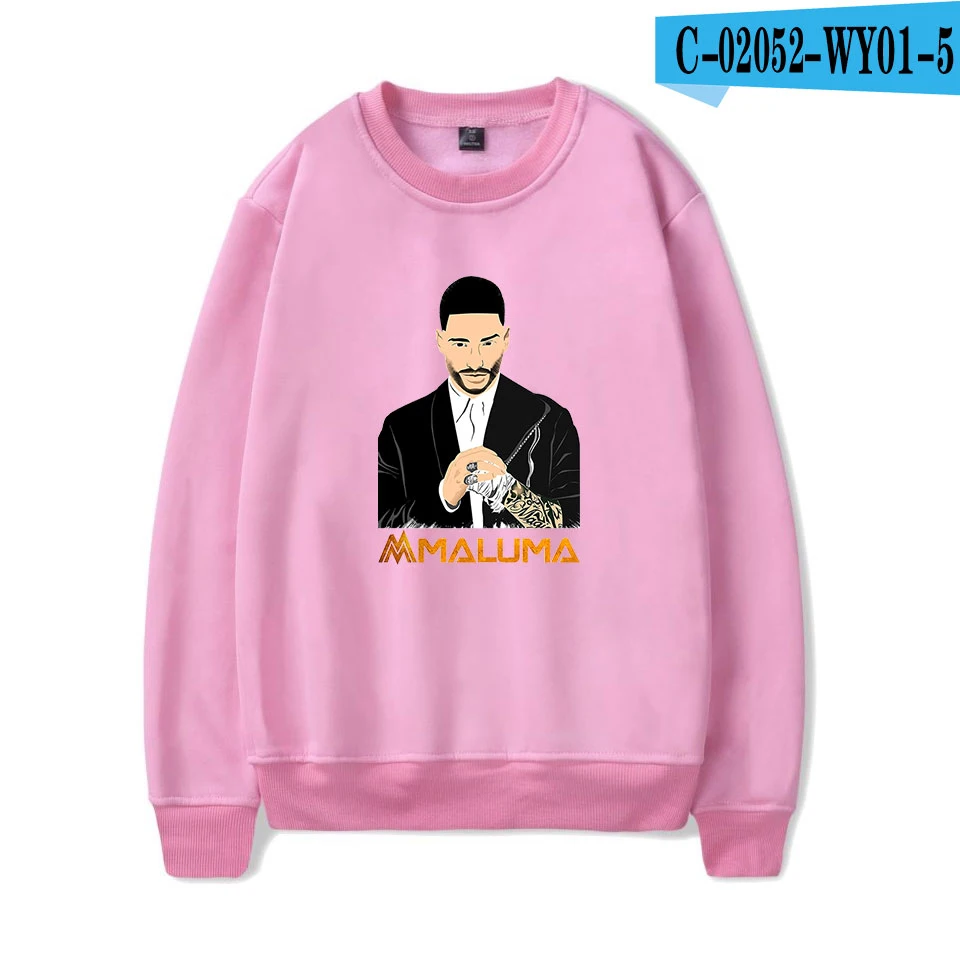 Горячая maluma монолитные толстовки для мужчин/женщин толстовки Harajuku maluma модные повседневные корейские поп осень зима - Цвет: Pink