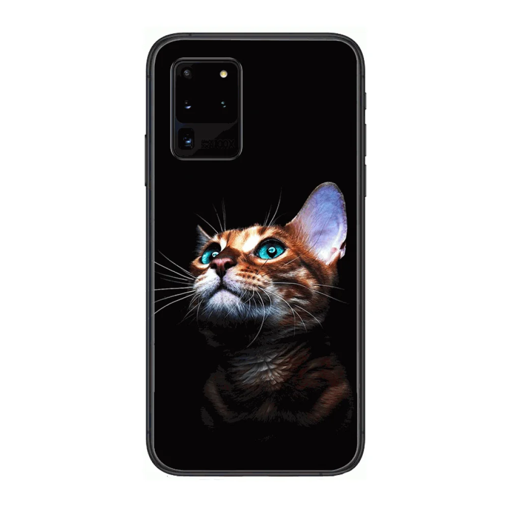 

Cute and fun soul cat frosted anti-fall mobile phone case Phone cover hull For SamSung Galaxy S 6 7 8 9 10 20 Plus Edge E 5G Li