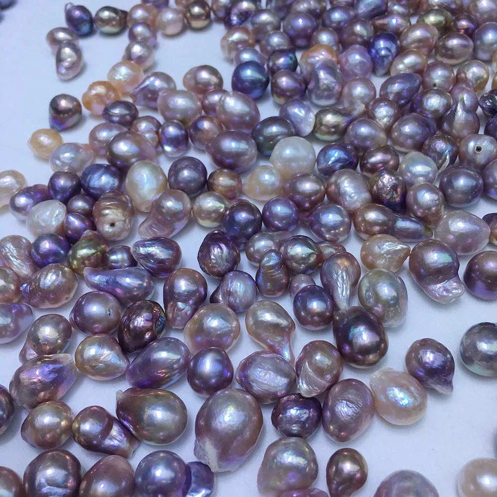 

free shipping,DIY PEARL BEADS,5 PCS/LOT,9-13mm good luster AA baroque,100% Nature freshwater loose pearl,half hole drilled