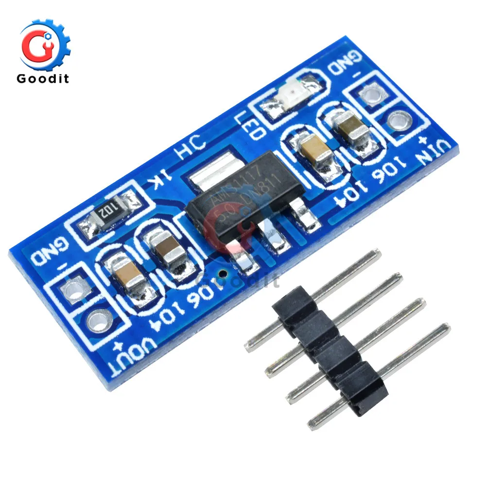 1 шт. DC-DC понижающий модуль питания AMS1117 6-12 в поворот на 5 В для Arduino Raspberry pi PCB плата