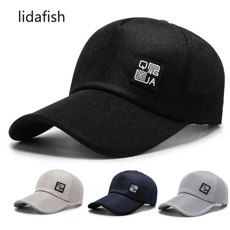 

lidafish Brand New Women Men Baseball Cap Summer Breathable Mesh Snapback Dads Hats Male Casual sport Hats Dropshipping