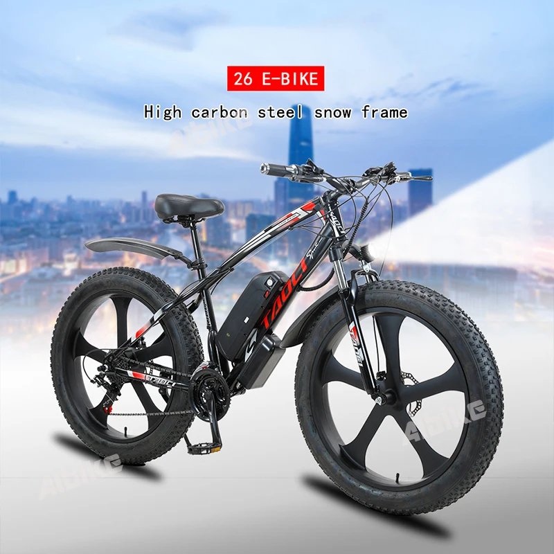 Bestellen Elektrische Bike 750W Für Private Verwenden Berg Fahrrad Ebike Fett Reifen 26 Zoll Erwachsene Elektrische Schnee Bike Fett Reifen Bike 48V 13AH