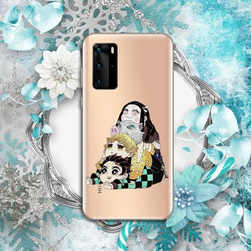 

Anime design Demon Slayer Phone Case Transparent for huawei honor P 40 30 20 lite Pro 10 i 8 9 x p smart 2019