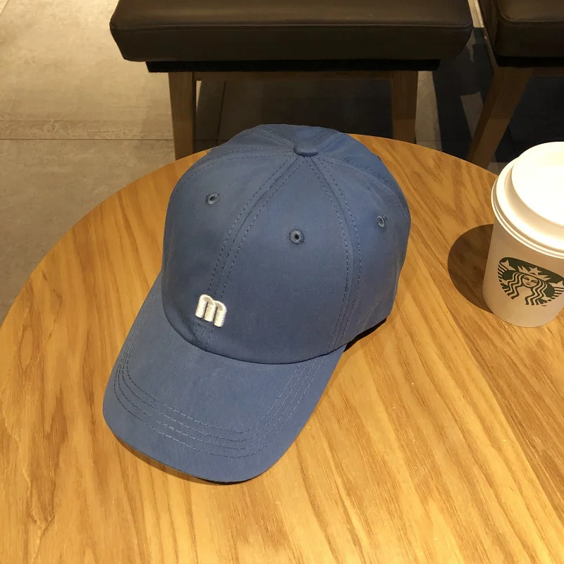 

M Letter Summer Sunhat for Women Female Male Fashion Baseball Cap Embroidered Wild Curved Brim Sun Hat Korean Style Travel Caps