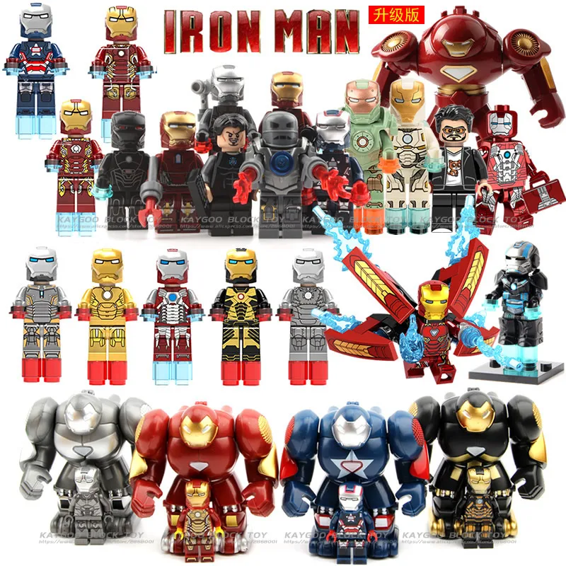 30pcs ironman 34 шт./лот, строительные блоки Marvel, супергерои, Мстители, DC, Человек-паук, Бэтмен, Железный человек, танос, Тор, модели, набор кирпичей, детская игрушка - Цвет: 30pcs ironman