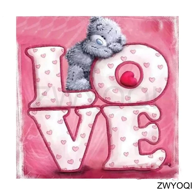 

DIY 3D Diamond mosaic Heart Full Round Diamond painting Cross stitch love Donuts Full Square Diamond embroidery Toy cloth bear