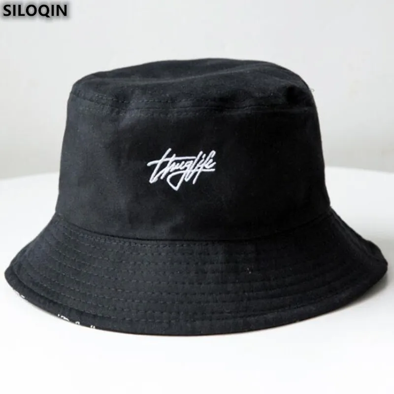 

SILOQIN New Men's Women's Tide Hat Letter Embroidery Double-Sided Wear Shading Fisherman's Hats Banama Spring Summer Sombrero