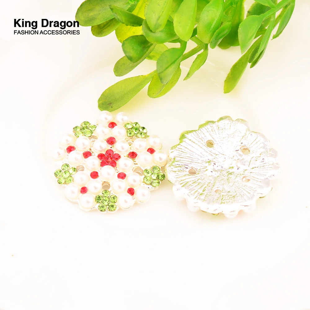 Новое поступление жемчужные пуговицы со стразами Плоская Задняя отделка