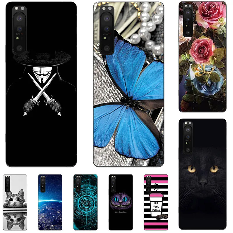 phone case for sony xperia 5 ii 6 1 xperia 20 8 sony xz5 soft tpu relief silicone case animal cat cover coque free global shipping