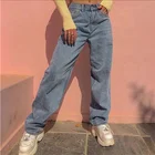 Женские ботильоны в ретро стиле, модные брюки для девочек узкие широкие ноги джинсы стенд уличная одежда светильник Синий, прямой джинсы скинни с завышенной талией хип-хоп брюки-Слаксы