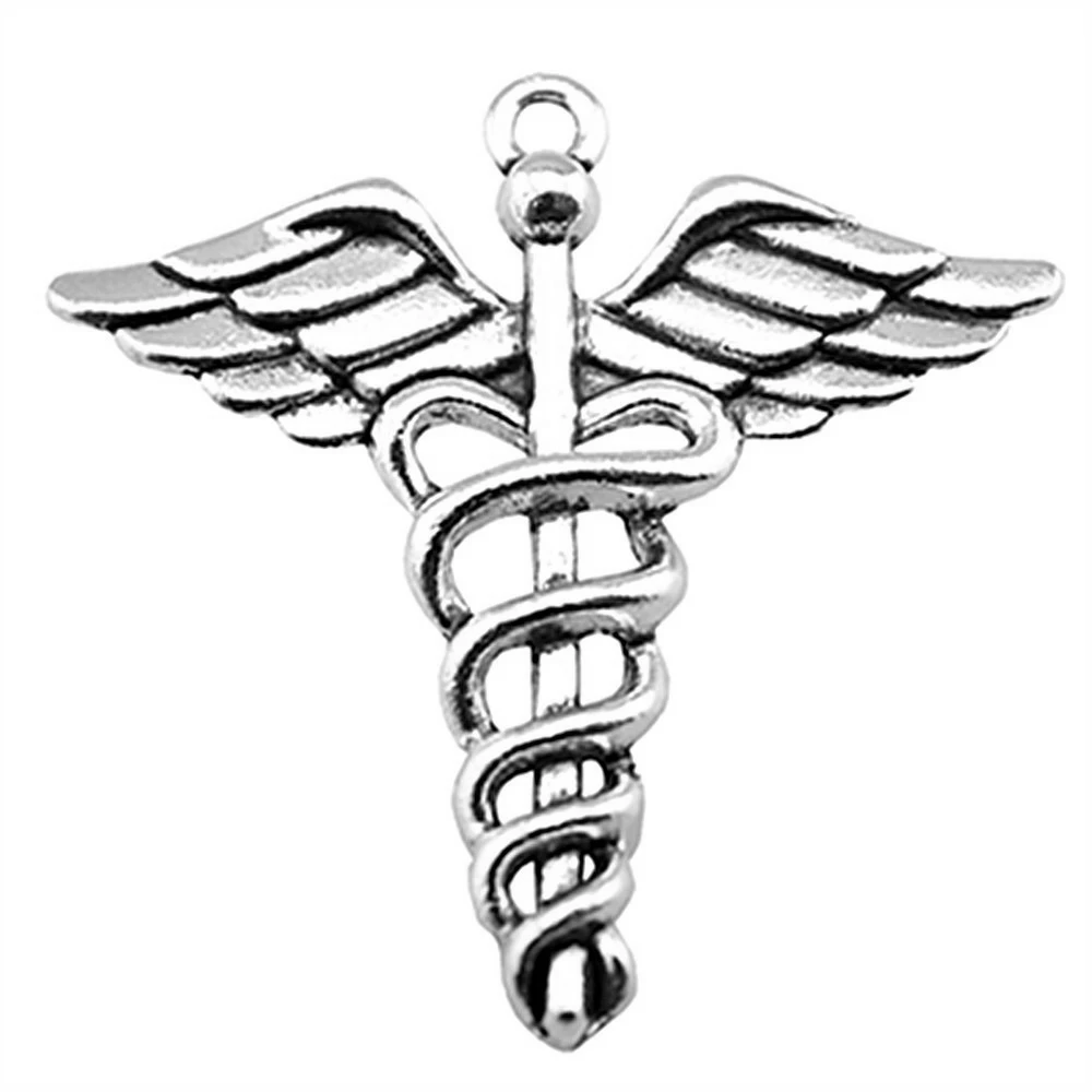 8 шт. Подвески Caduceus Медицинский символ MD 40x40 мм Античное изготовление кулон