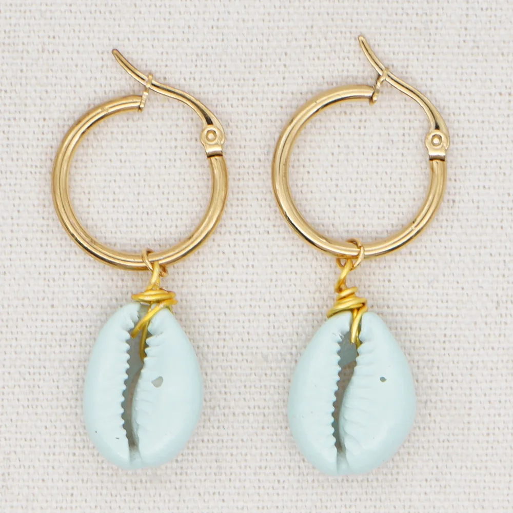 Go2boho эмалевая серьга раковина ювелирные изделия ручной работы богемные морские