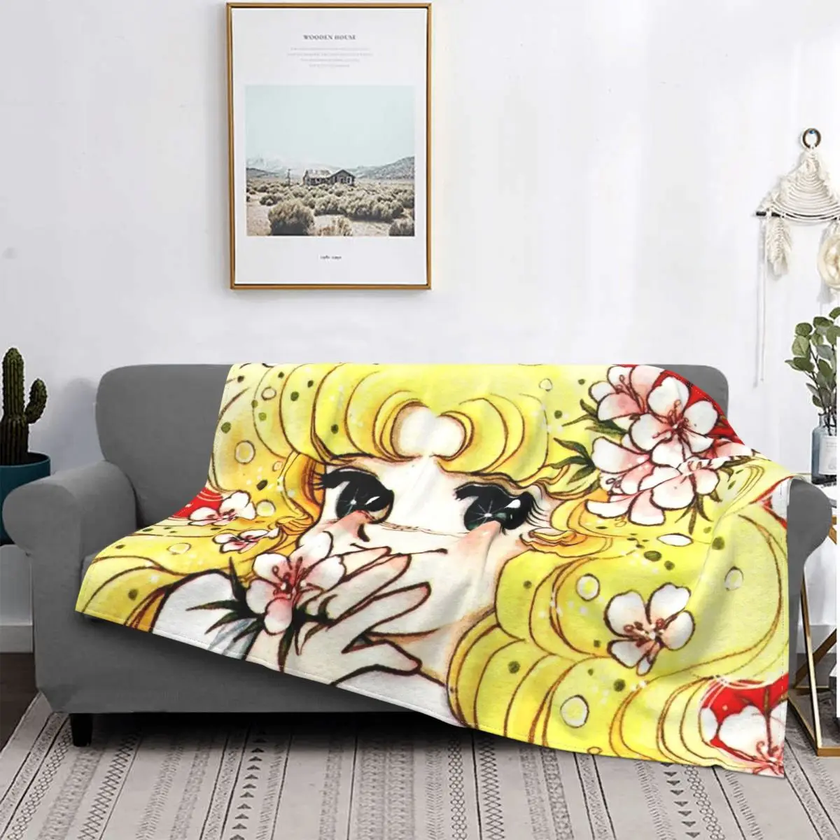 

Candy Candy Cute Blanket Fleece Summer Anime Manga Portable Ultra-Soft Throw Blankets for Bed Car Quilt