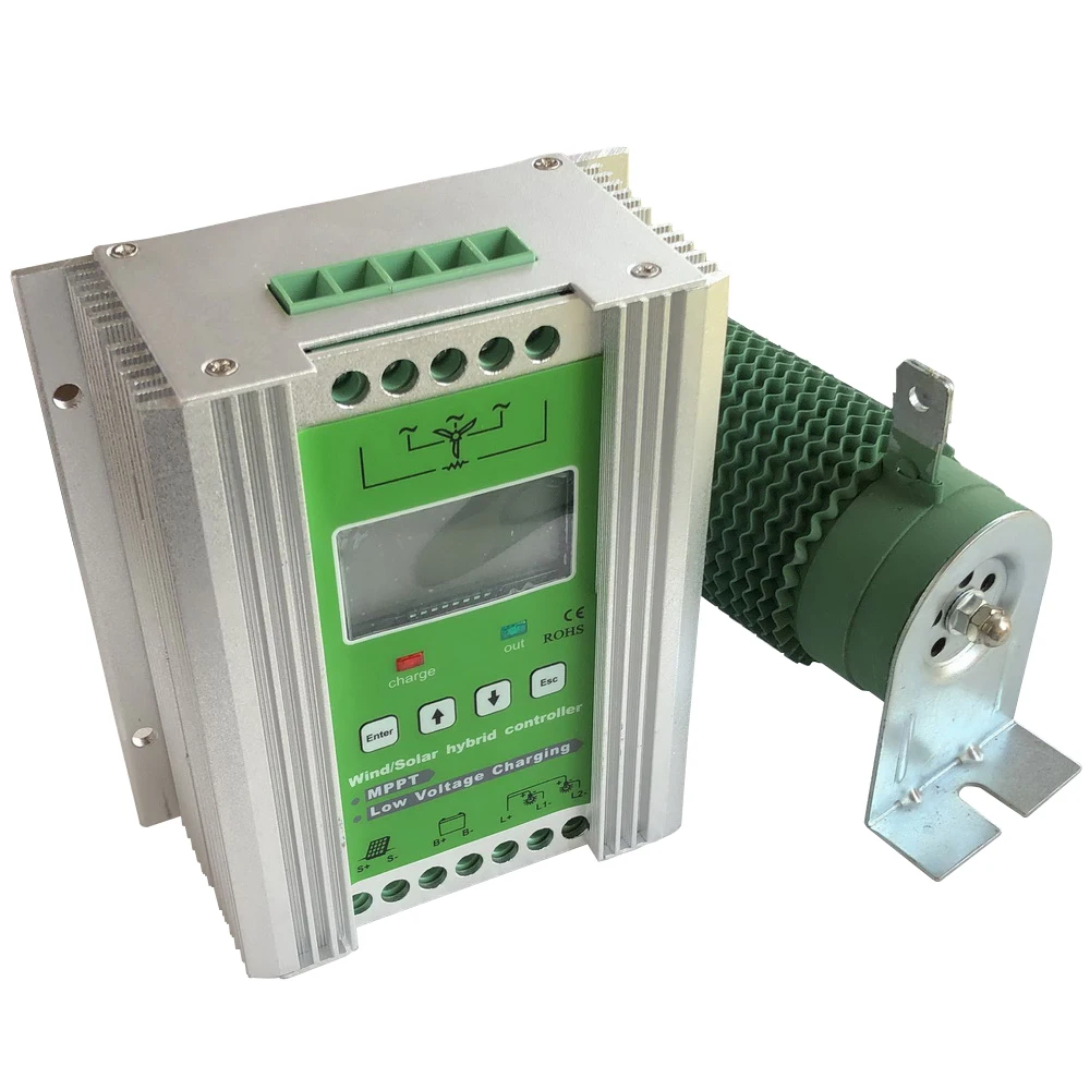 Гибридный контроллер Заряда MPPT ветряной генератор с солнечной батареей 800 Вт 600 500