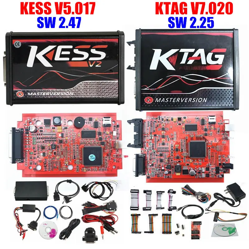 KESS KTAG KESS V2 V5.017 EU Red OBD 2 ECU Инструмент для программирования без маркера ограниченная версия V2.47 мастер версия для автомобиля грузовик чип Тюнинг Комплект KTAG 7,020 - Цвет: KESS KTAG