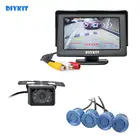 Автомобильный монитор заднего вида DIYKIT 4,3 дюйма, радар для парковки видео, инфракрасная камера ночного видения, парковочная система