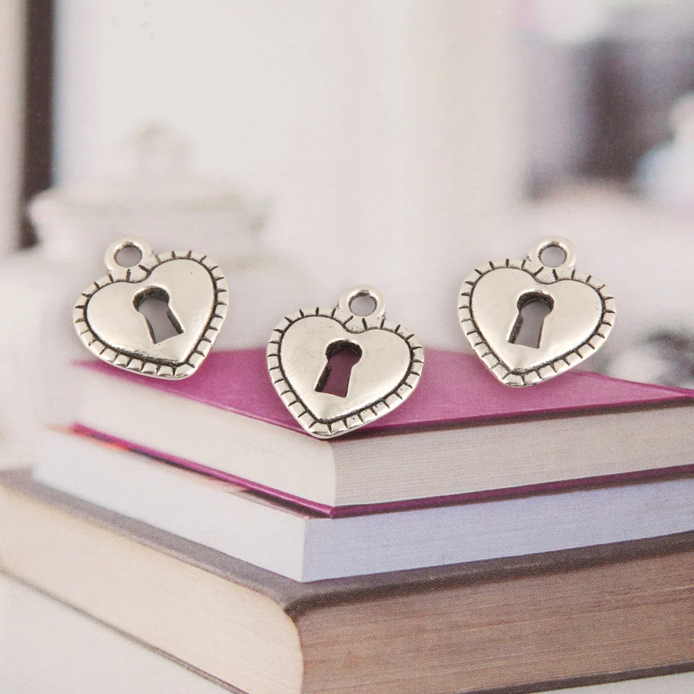 30pcs Charms Heart Lock And Key Silver Color Pendant For DIY Handmade Jewelry Making Accessorie | Украшения и аксессуары