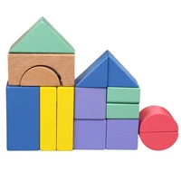 wooden building blocks toys for kids montessori baby educational shape cognitive 15pcs rainbow stacking blocks children toy gift