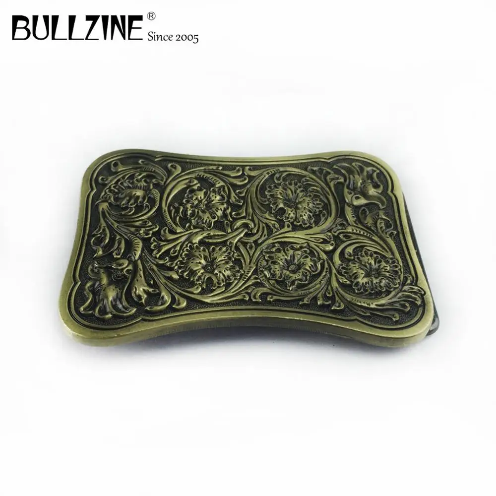 Bullzine Оптовая Продажа цинковый сплав с цветами в западном стиле пряжка на ремешке
