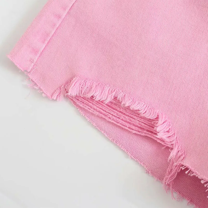 

Women Summer Casual Denim Shorts 2021 ZA High waist Solid Button Pockets Slim Female Fashion Street Shorts Clothes