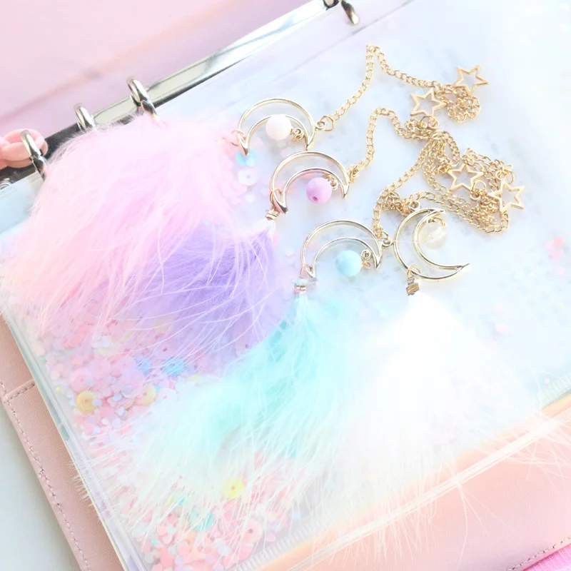 Domikee милые кавайные корейские Лунные звезды перо офисные школьные металлические