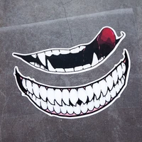 personality stickers teeth smiley face car window stickers waterproof reflective stickers tactical patch motorcycle accessories