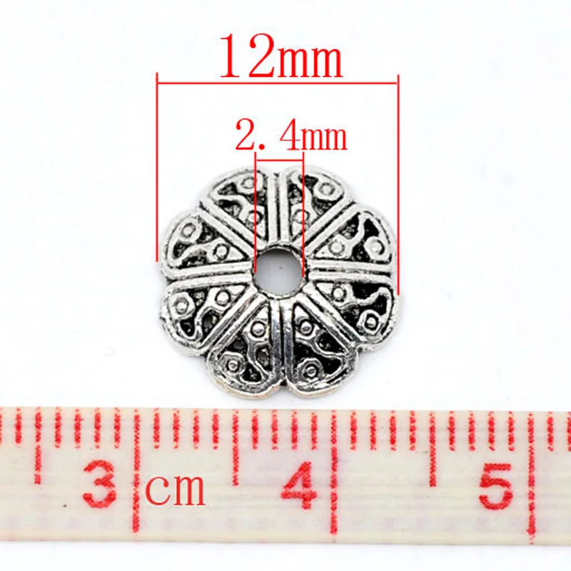 Восемь лепестков из цинкового сплава бусины-Концевики с отверстиями Цветочные