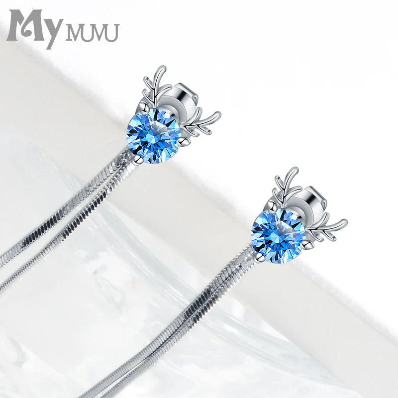 

Женские серьги с цепочкой Из рогов, маленькие серьги-капельки в Корейском стиле, 2020