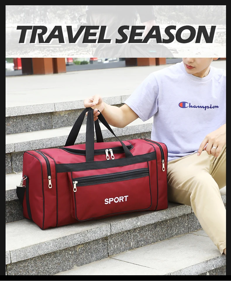 Waterproof Men Sport Travel Bag Women GYM Bags New Red Yoga Fitness Bag Unisex Handbag Large Capacity Nylon Duffle Bag XA165K