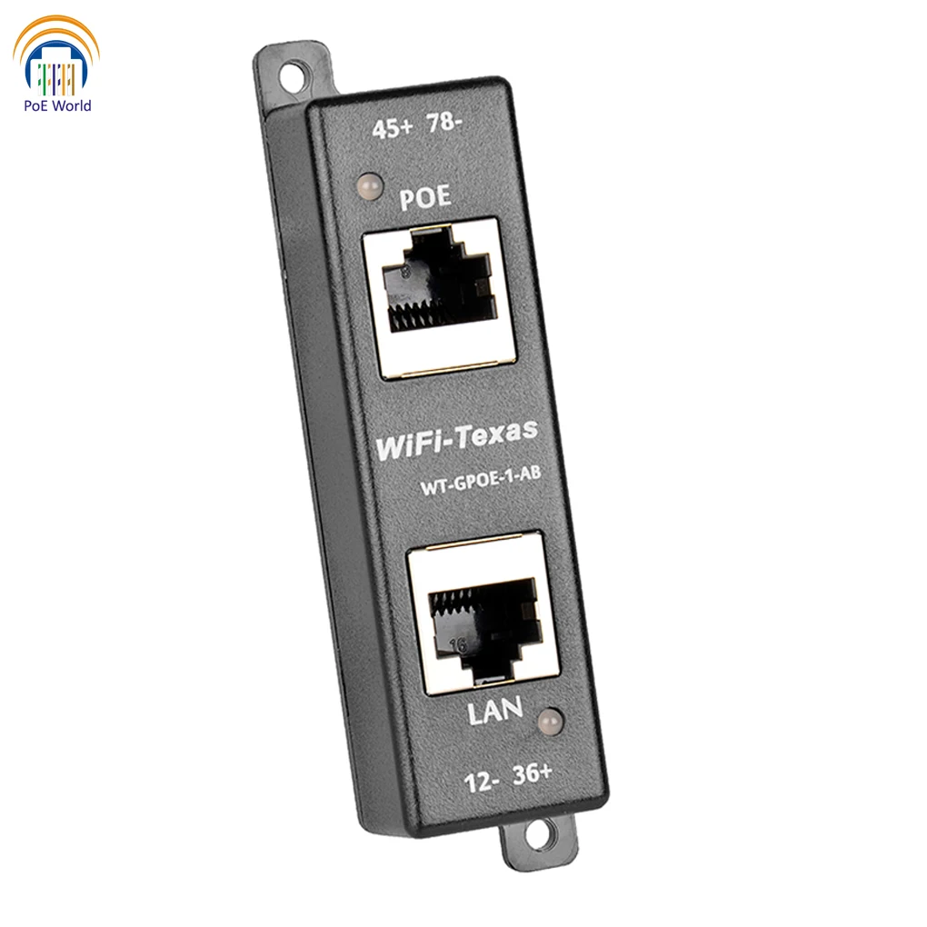 POE World Gigabit 1 port PoE injector with 60W power supply for POE+802.3at hight powered device | Безопасность и защита