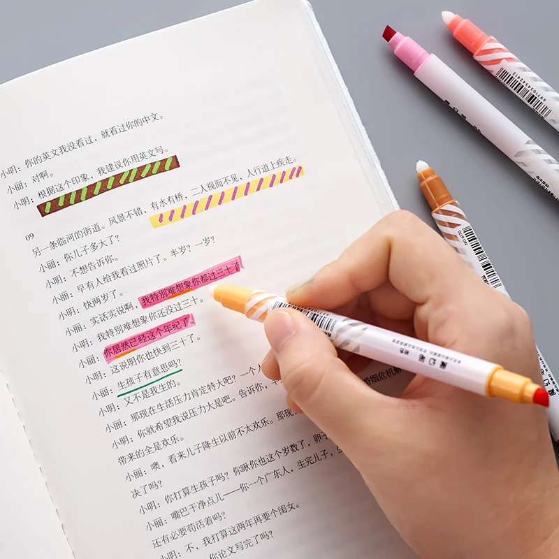 

HK 12Pcs Color changing Highlighter bright colors Fluorescent Pen Japanese Candy Color Cute Art Drawing Marker Pen Stationery