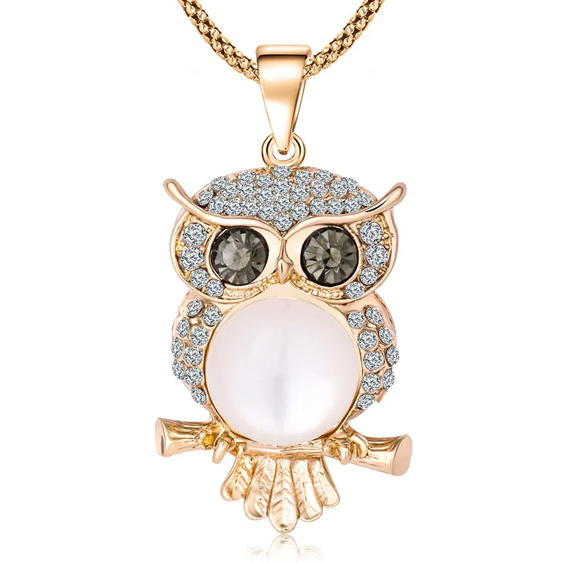 Кулон в виде совы из серебра 925 пробы с кристаллами|Подвески| |